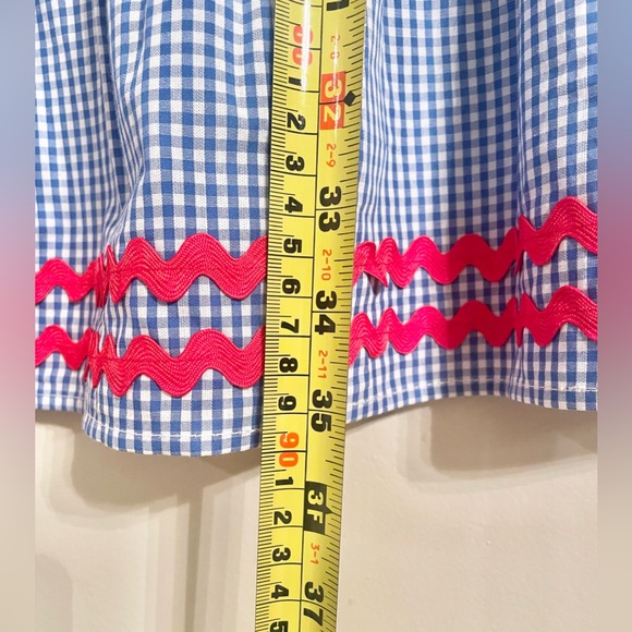 NWT - STS Sail to Sable Pink Blue Embroidered Tiered  Gingham Tunic Dress Sz  XS - Picture 9 of 9